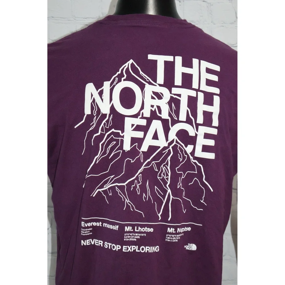 The North Face Shirt Mens Large Purple Everest Mt Lhotse Massif Purple